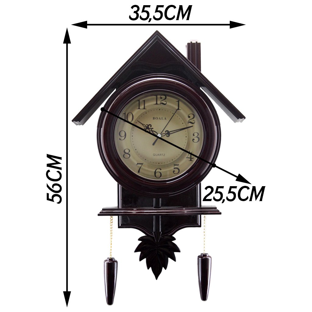 Relógio Decorativo De Parede Casinha Com Pendulo