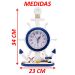 Relógio Decorativo Mesa Ancora Timão Náutico Marítimo 34cm