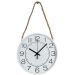 Relógio Parede Moderno Redondo Serrano Branco Com Corda 30cm