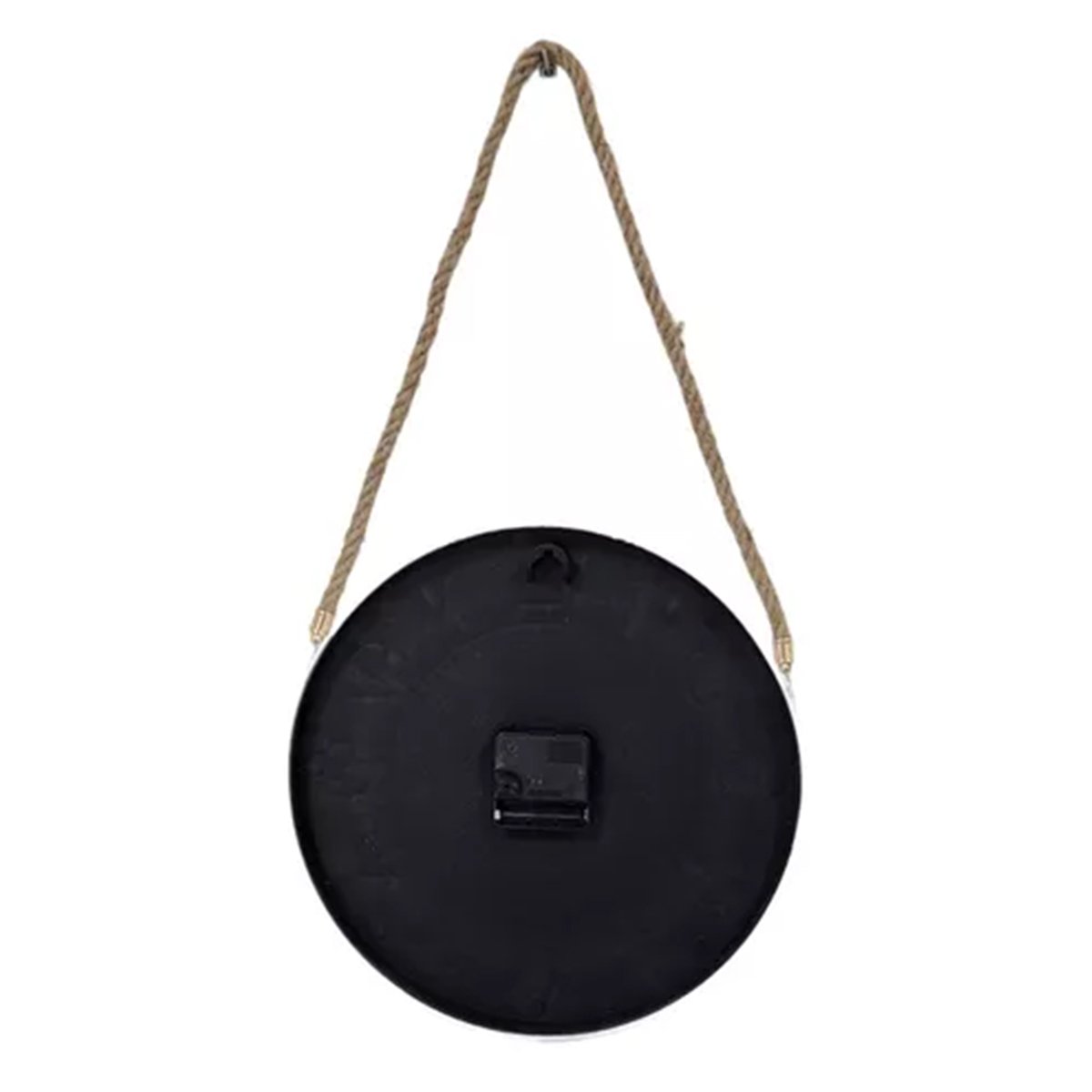 Relógio Parede Moderno Redondo Serrano Branco Com Corda 30cm