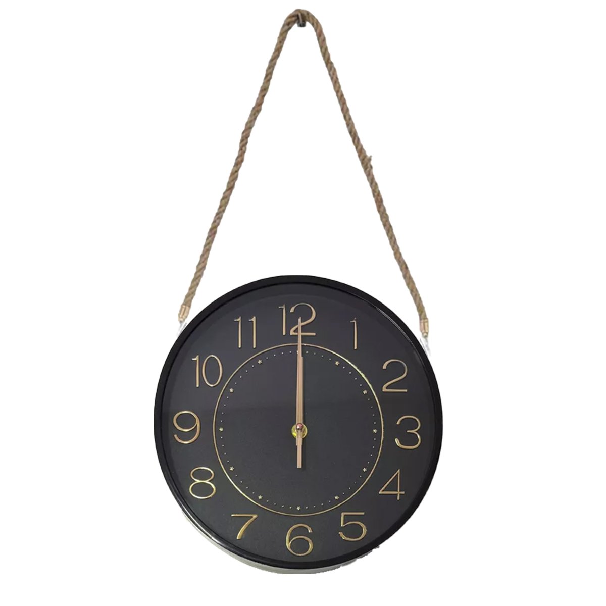 Relógio Parede Moderno Redondo Serrano Rose Gold Black 30cm