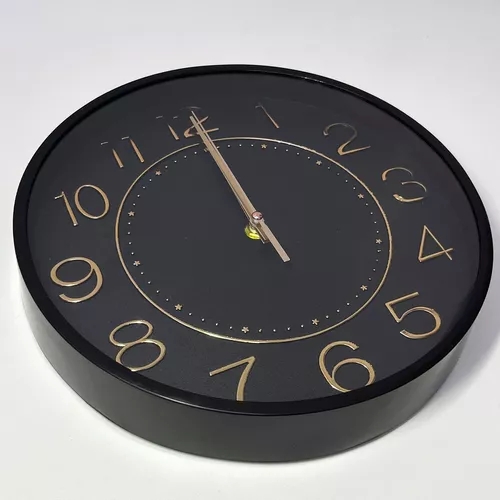 Relógio Parede Moderno Redondo Serrano Rose Gold Black 30cm