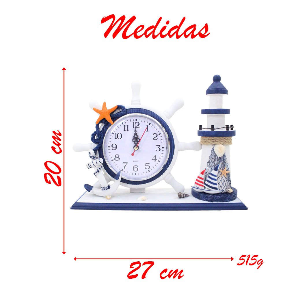 Relógio de Mesa Timão Náutico Farol Marítimo