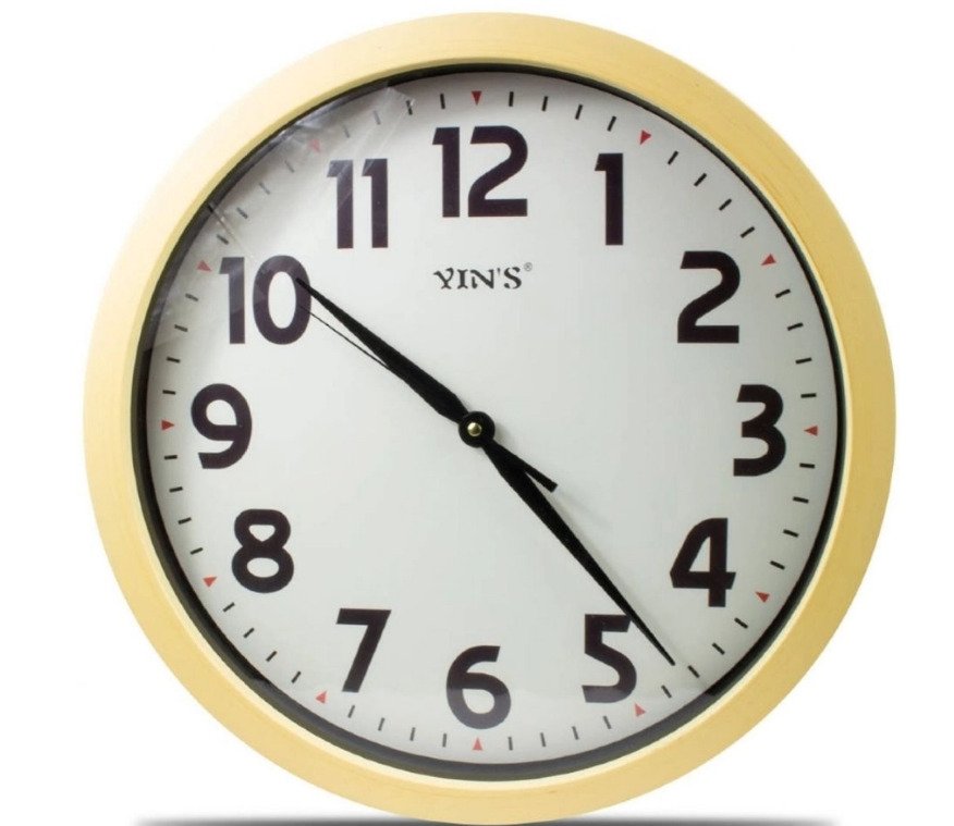 Relógio de Parede Redondo Yin's Madeira Clara 43,5cm