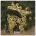 Rena Aramada Natal Iluminada 30 Led Dourada Com Glitter 30cm