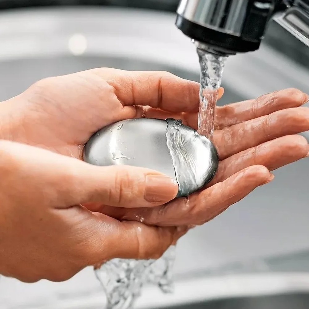 Sabonete Inox Elimina Cheiro de Alho, Cebola, Peixes e outros Cheiros 