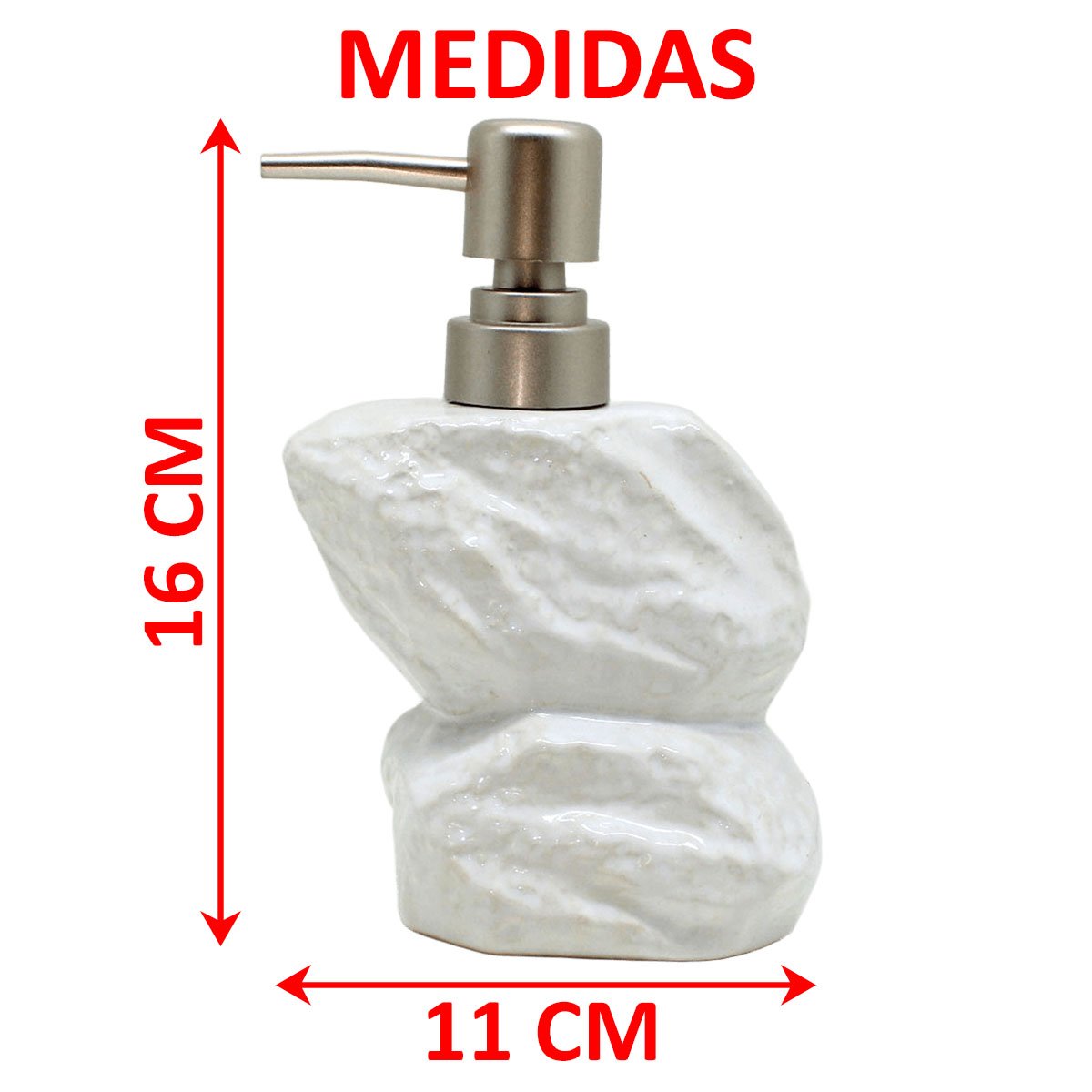 Saboneteira Líquida Decoração Branco Banheiro Cerâmica 350ml
