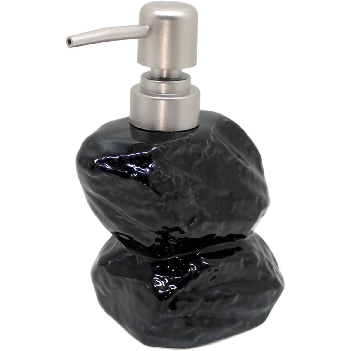 Saboneteira Líquida Decoração Preto Banheiro Cerâmica 350ml