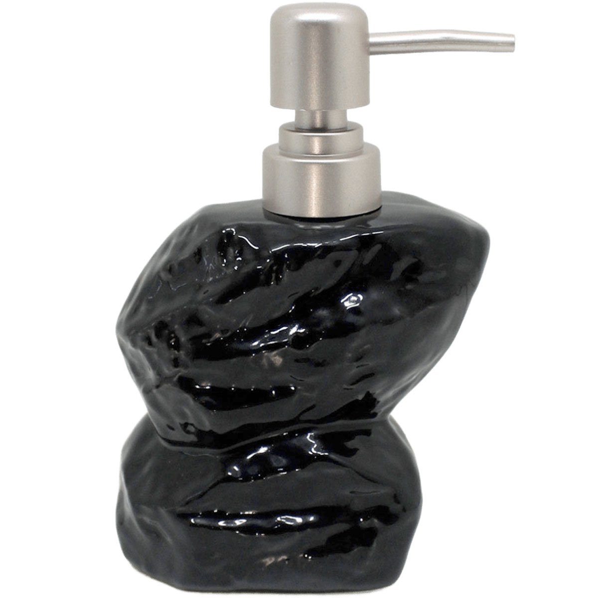 Saboneteira Líquida Decoração Preto Banheiro Cerâmica 350ml