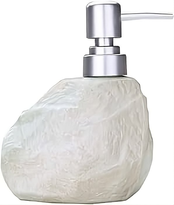 Saboneteira Líquida Textura Obsidiana Branco Cerâmica Lavabo