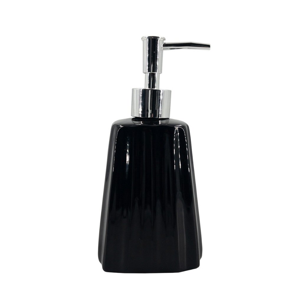Saboneteira Liquida Modelagem De Cerâmica Lavabo Preto Luxo