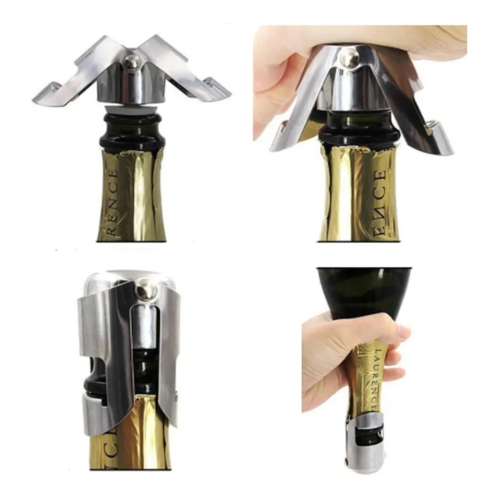 Tampa Rolha Inox Para Garrafa Vinho, Champagne E Espumante 