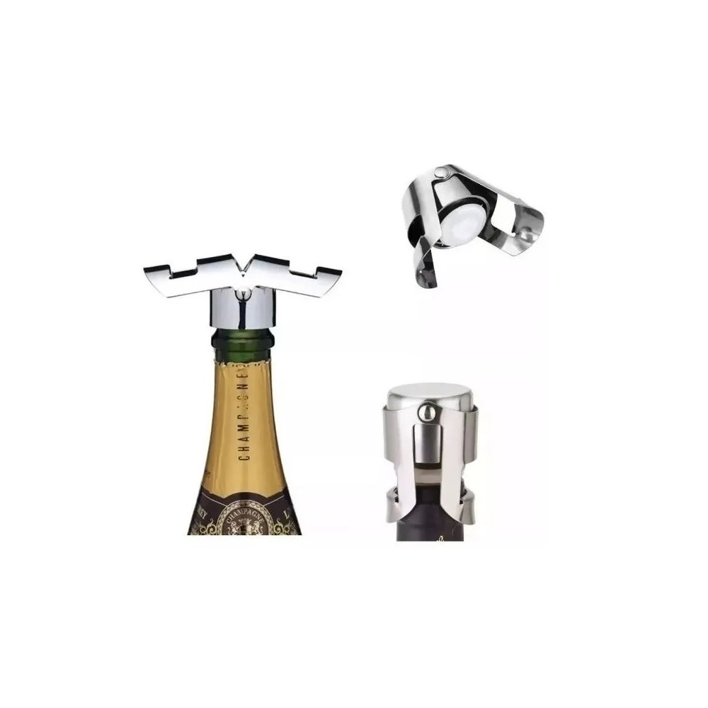 Tampa Rolha Inox Para Garrafa Vinho, Champagne E Espumante 
