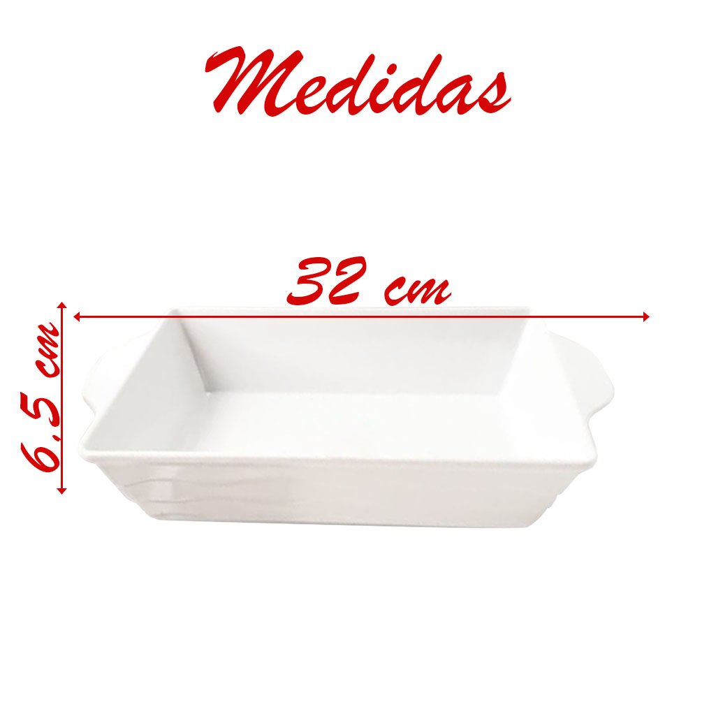 Travessa Melamina Retangular Branca 2,1 Ml