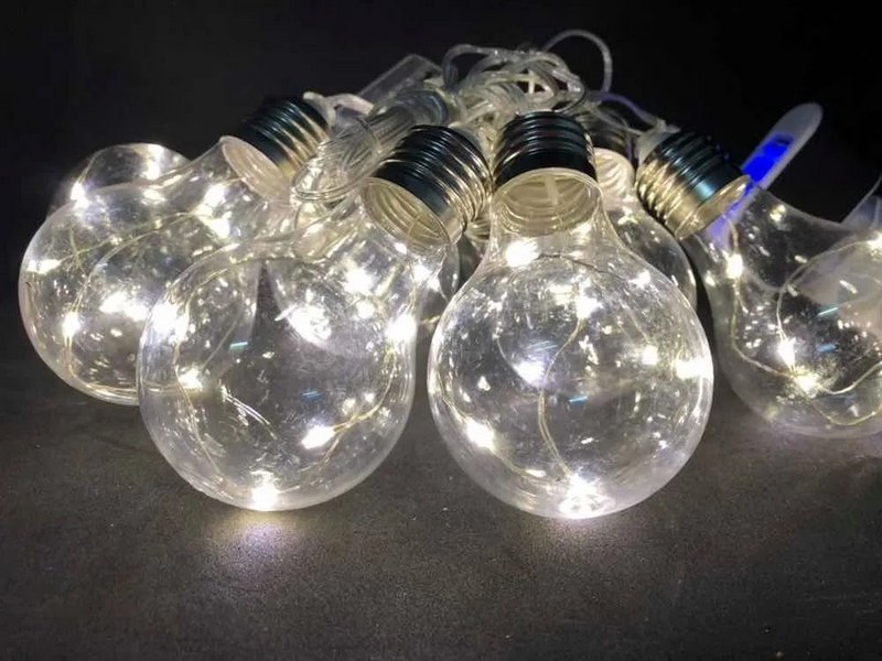 Varal Cordão Fio de Luzes 10 Lâmpadas 220v Led 4,6m Foco Incandescente Luz Branca Natal Enfeite