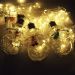Varal Pisca Decoração Bolas E Estrelas Natal LEDs Amarelo 3m