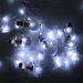 Varal Pisca Decoração Bolas E Estrelas Natal LEDs Branco 3m