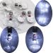 Varal Pisca Decoração Bolas E Estrelas Natal LEDs Branco 3m