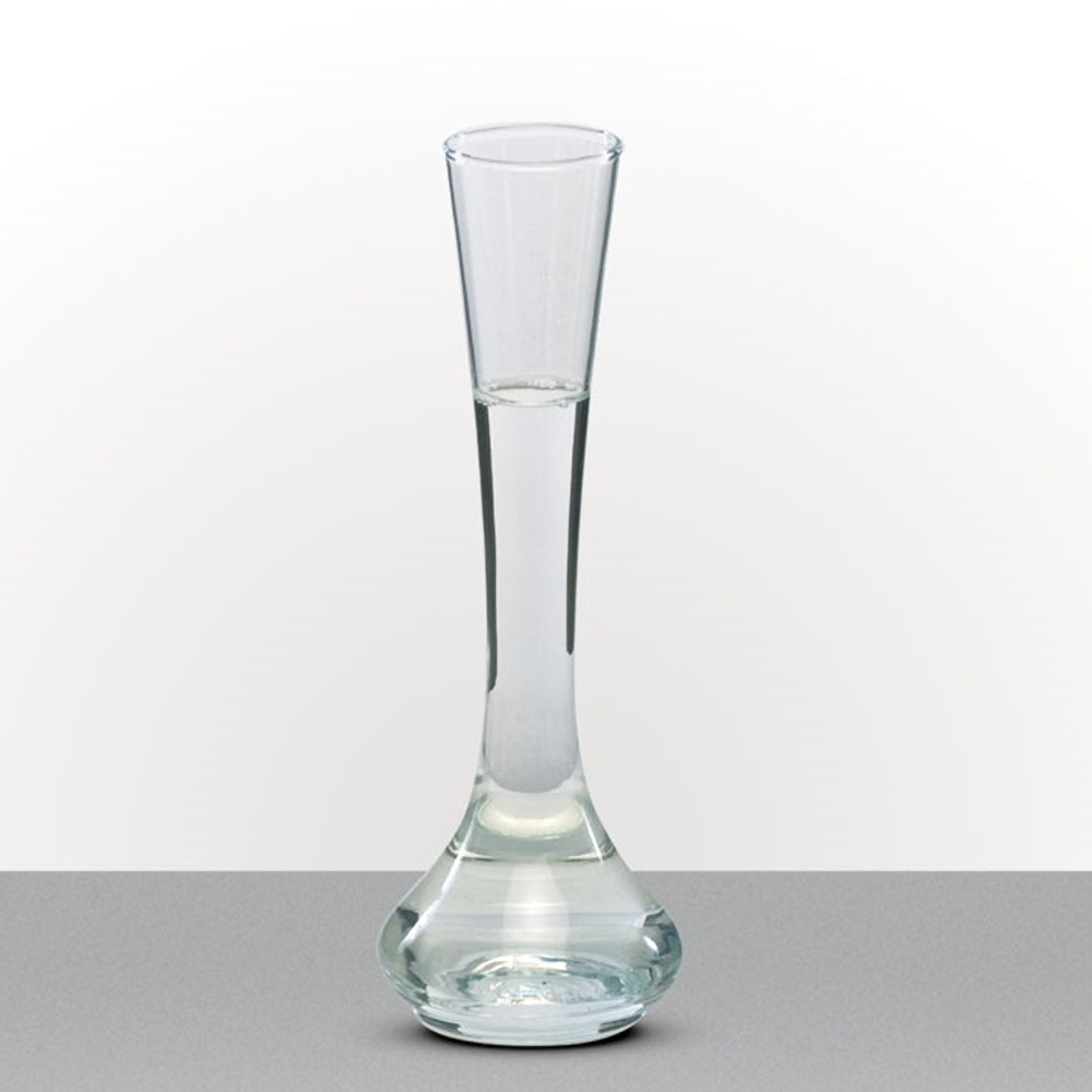 Vaso Solitário Bojudo Transparente 7x20Cm 