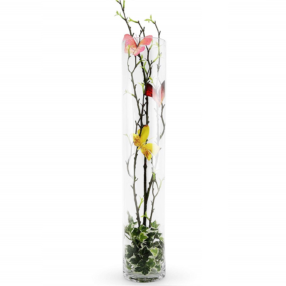 Vaso Vidro Cilindro Comprido 50x11 cm Transparente 