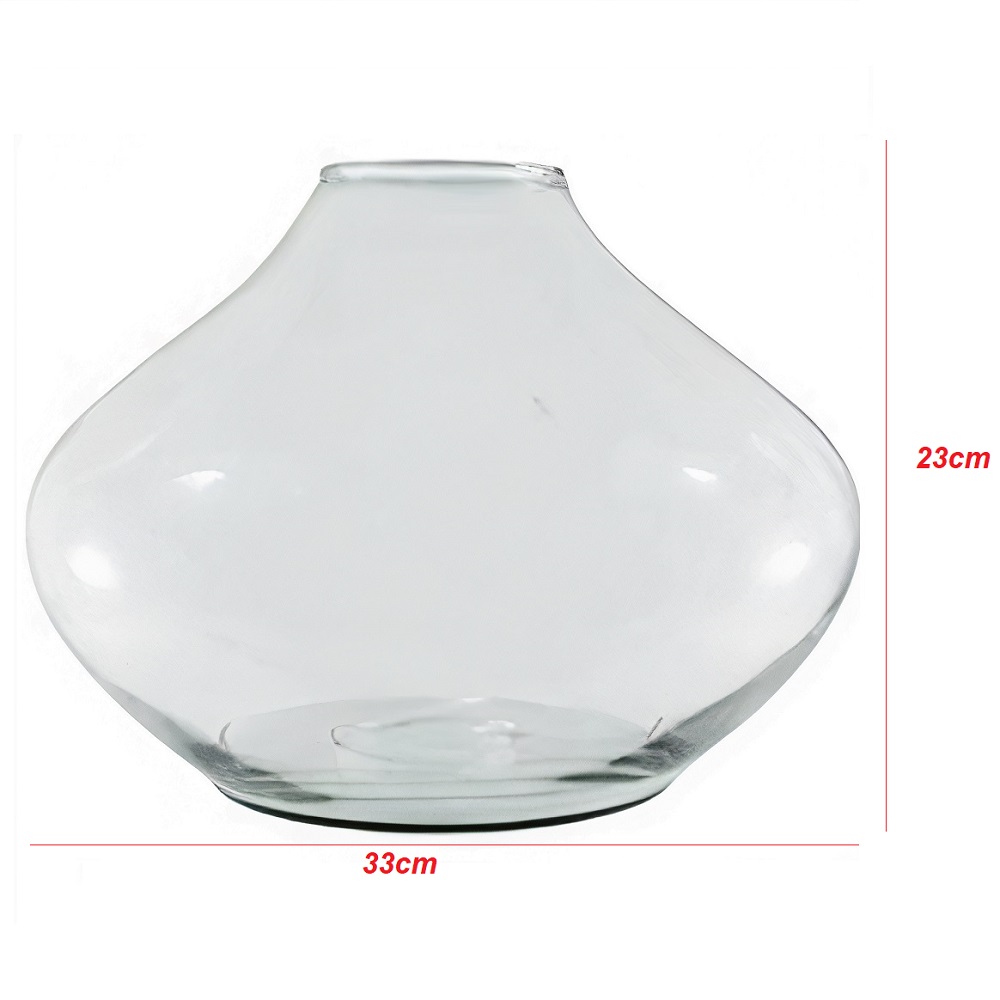 Vaso de Vidro Bojudo Decorativo para Arranjos de Flores, Rolhas 