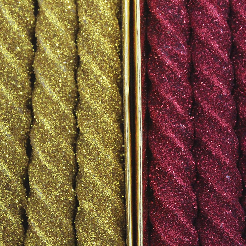 Velas De Natal Decorativa Com Glitter Vermelha 4 Unidade 26cm