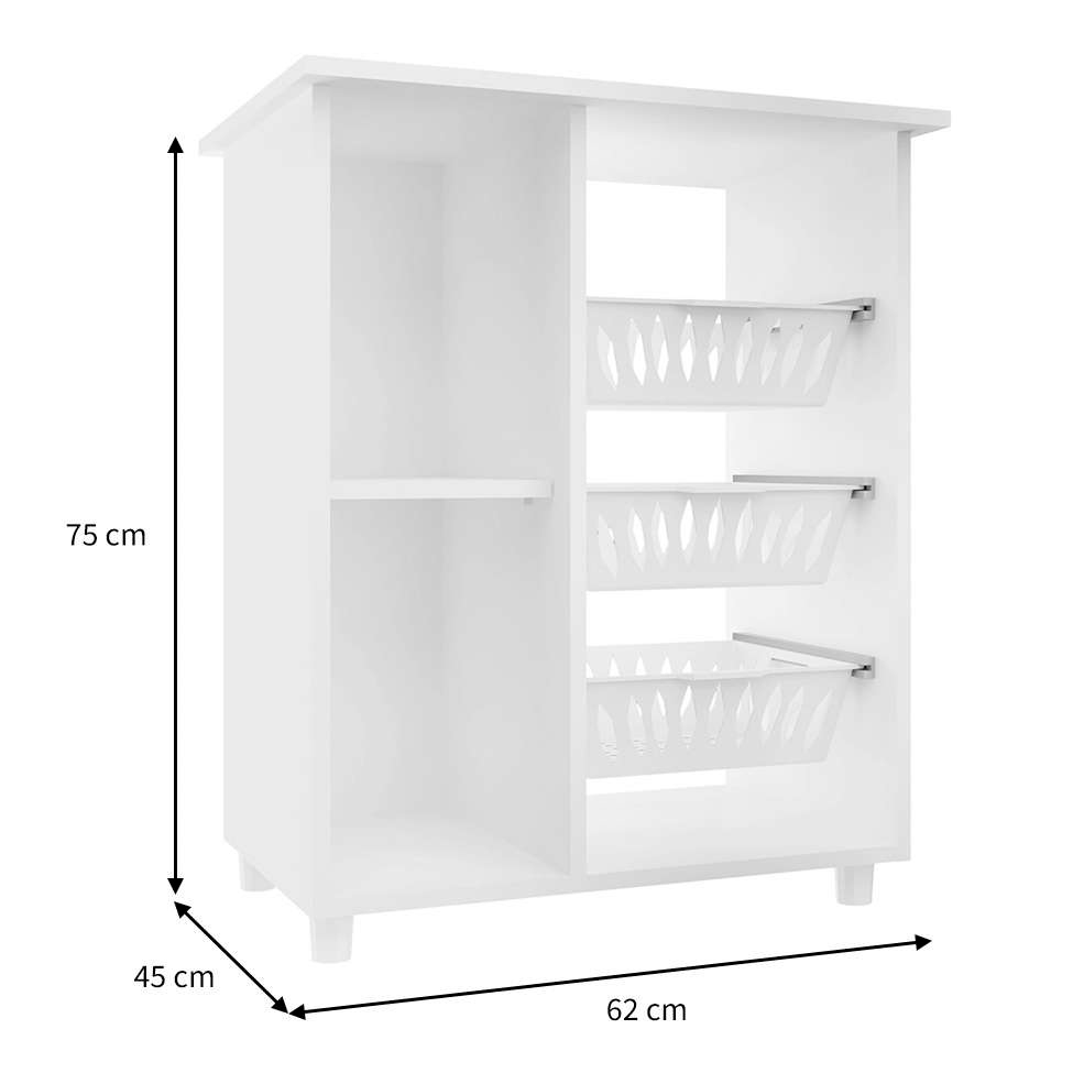 Balcão para Micro-Ondas com Fruteira Adriana 1 PT Branco