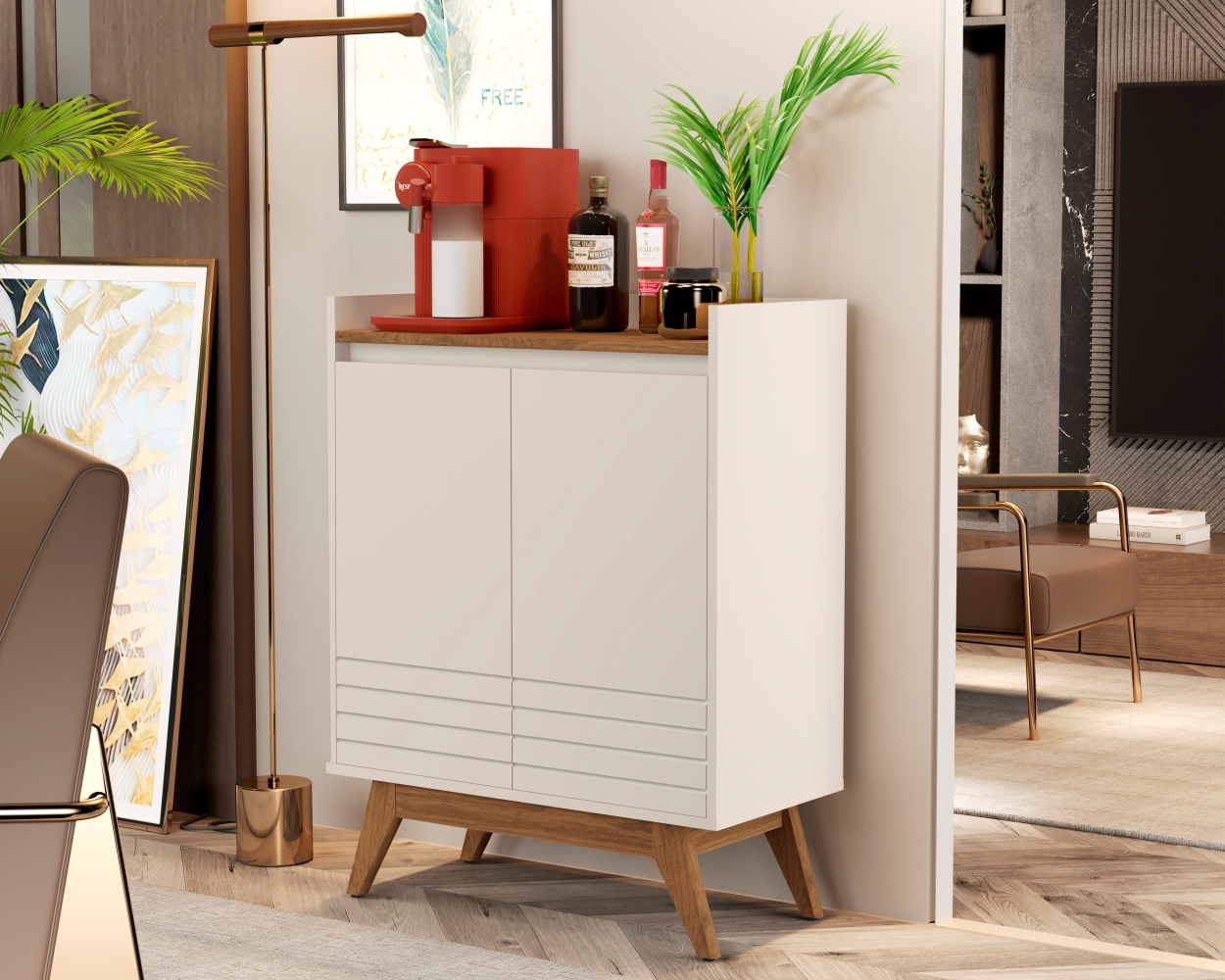 Buffet Cello 2 portas Off White Freijo