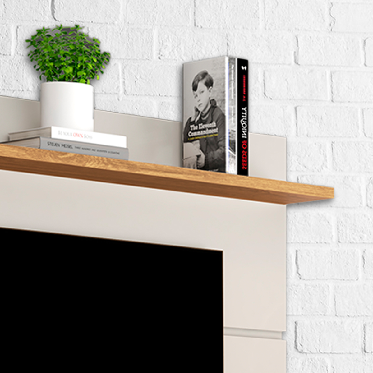 Estante Painel 1.6m Luxo TV 32 40 42 43 47 48 50 55 58 60 Polegadas Prateleira Multiuso Sala Quarto- Vivare New - Off White/Nature - RPM