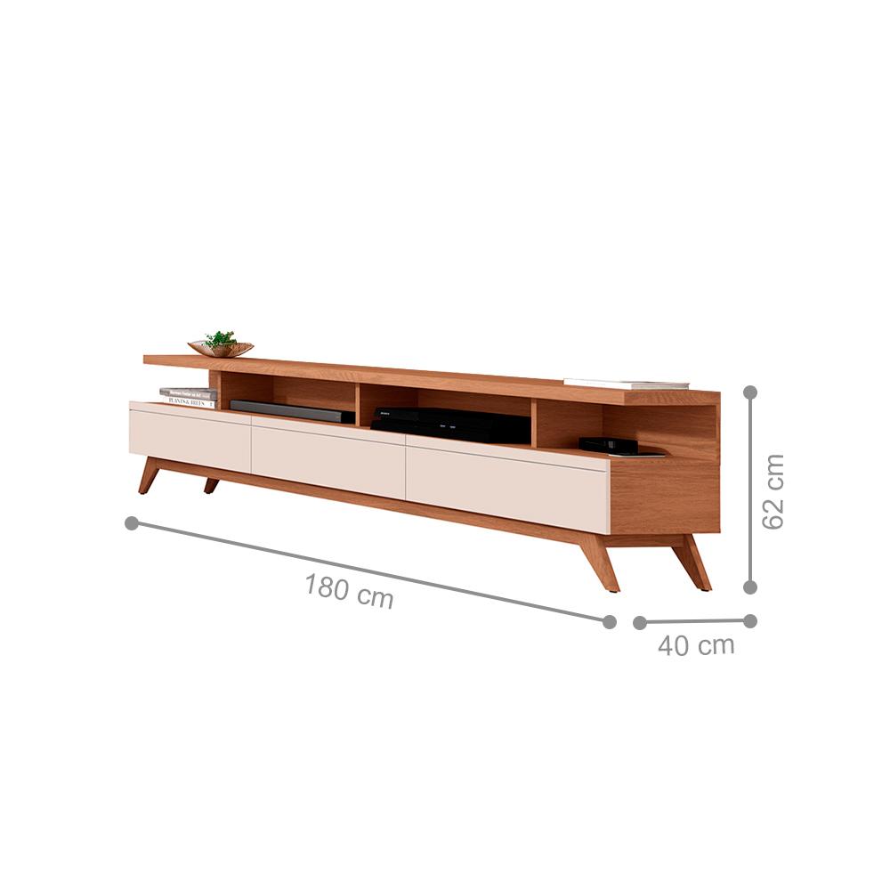 Jogo Rack e Painel Ripado Crôacia Nature Off White