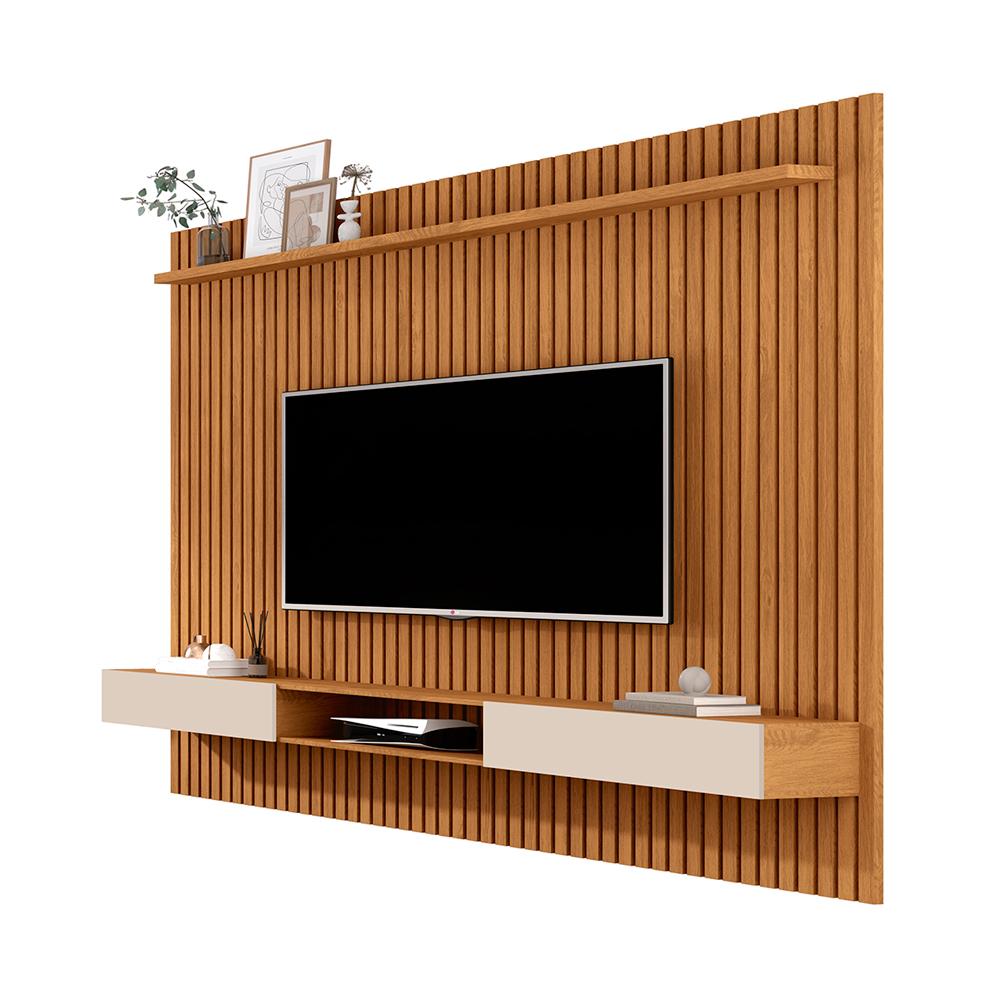 Jogo de Painel Ripado e Nicho 180 Romagna Nature Off White