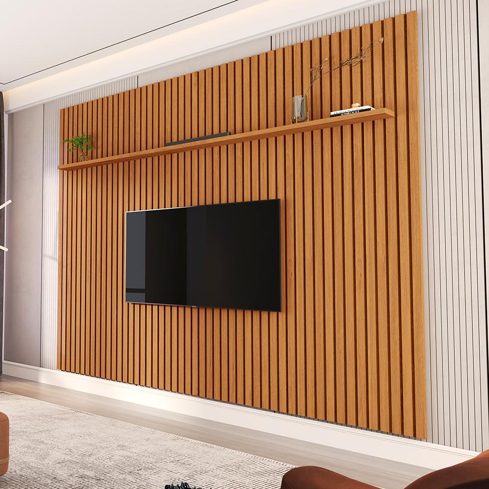 Jogo de Painel Ripado e Nicho 2,2  Island Nature Off White
