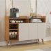 Aparador Buffet 3 Portas Com Nicho Retrô Celta - Nature/Off White - Lojas RPM