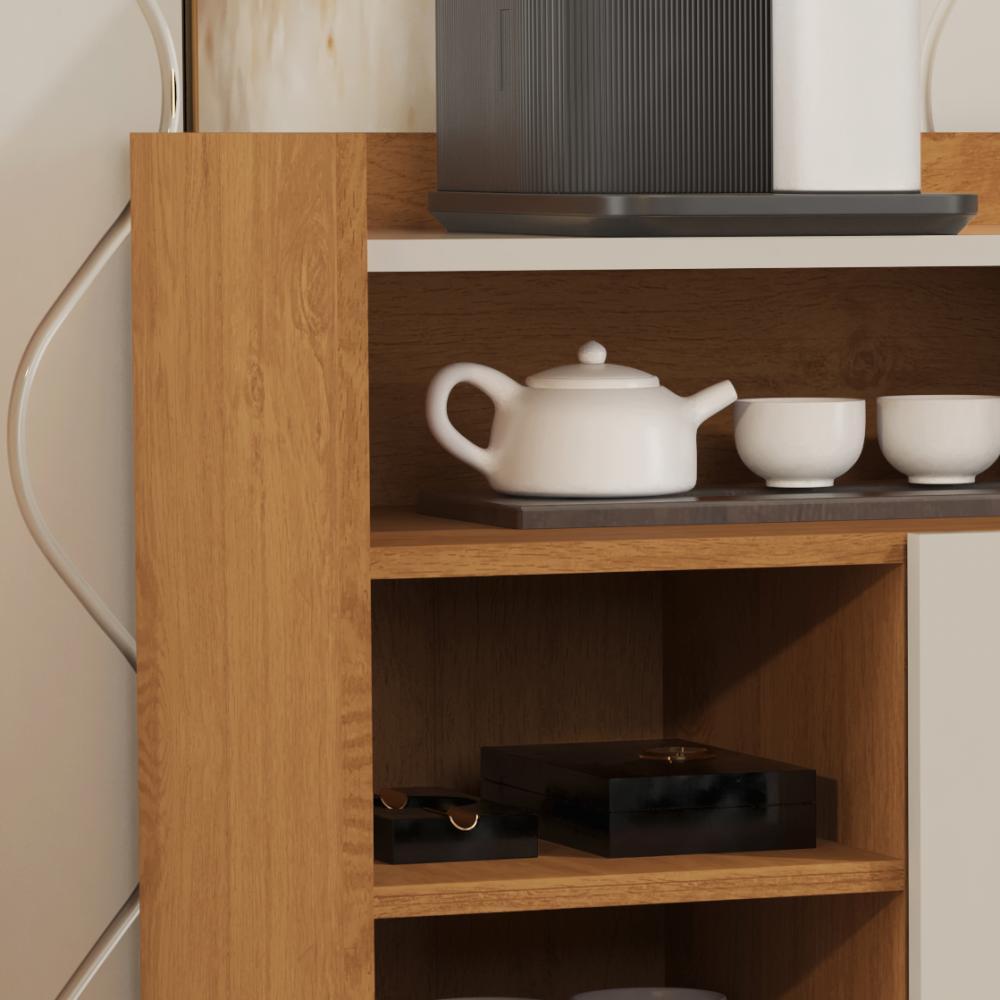 Ver imagem 3 de Armário Balcão Buffet Aparador Retrô 3 Portas Celta Nature/off White