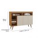 Aparador Buffet 3 Portas Com Nicho Retrô Celta - Nature/Off White - Lojas RPM