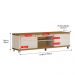Rack Grande 1.8 Bancada com Rodinhas TV 40 42 48 50 55 60 65 70 Polegadas Porta Sala Quarto – Mirage – Off White/Cumaru- RPM Móveis