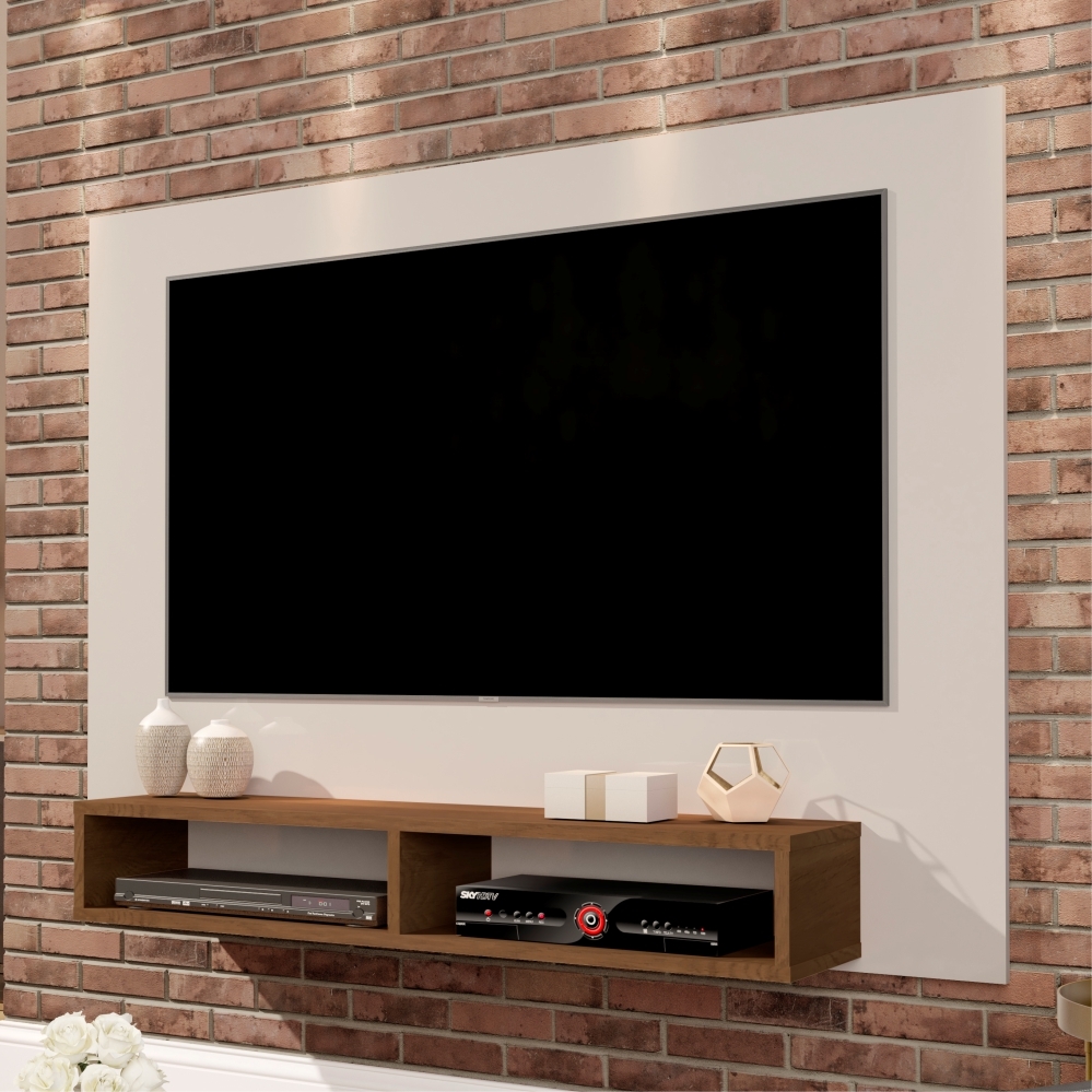 Painel para TV Adhara Off White Freijó