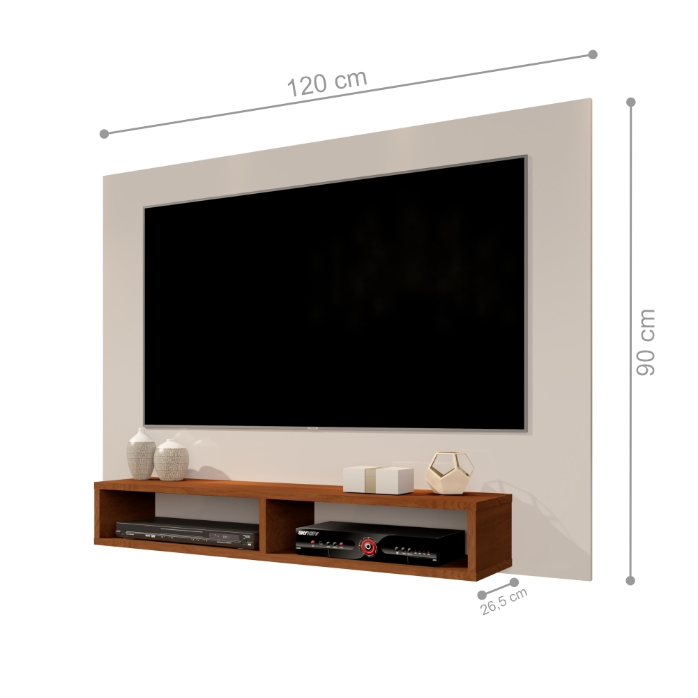 Painel para TV Adhara Off White Freijó