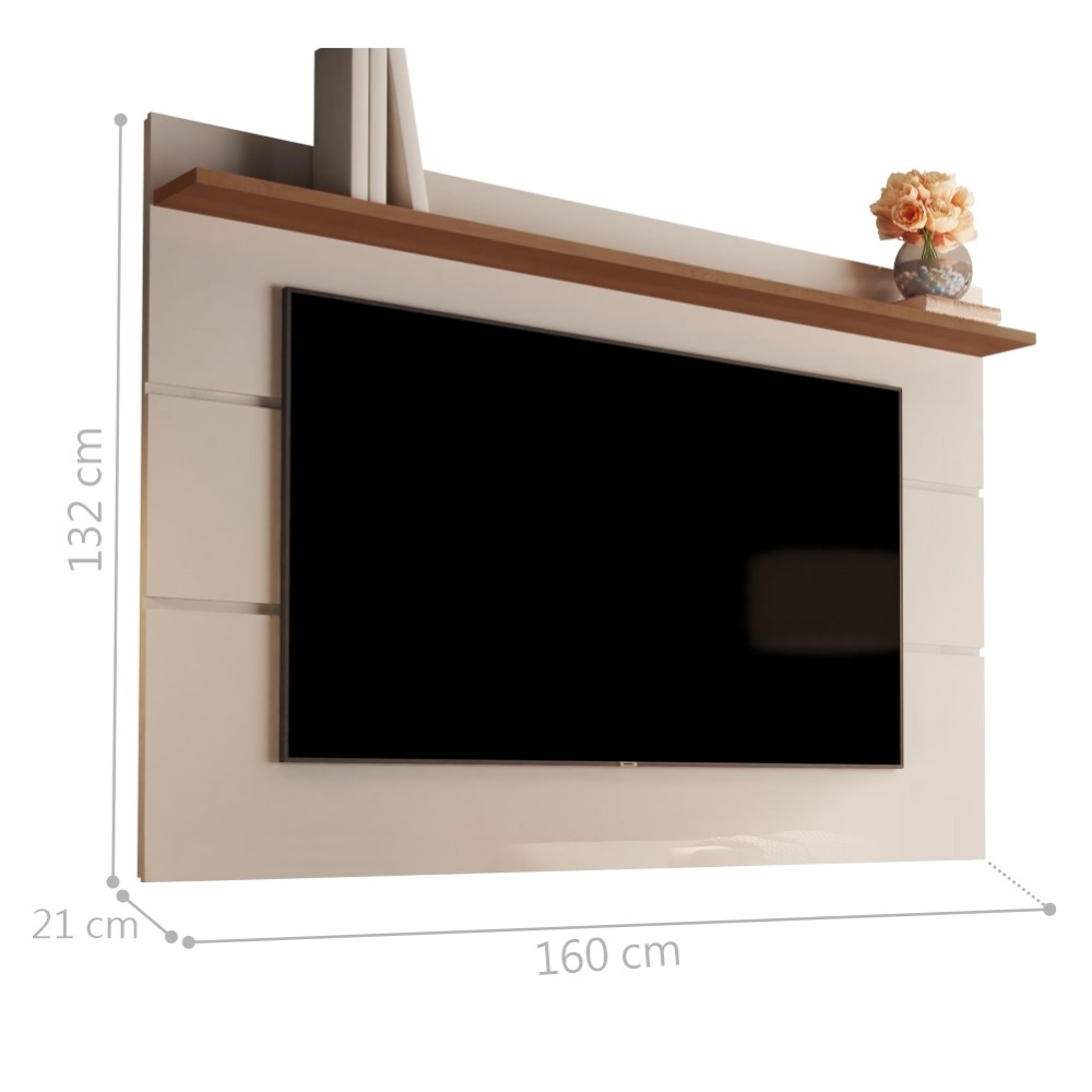 Painel para TV Mirfak 1.6 Off White Freijó
