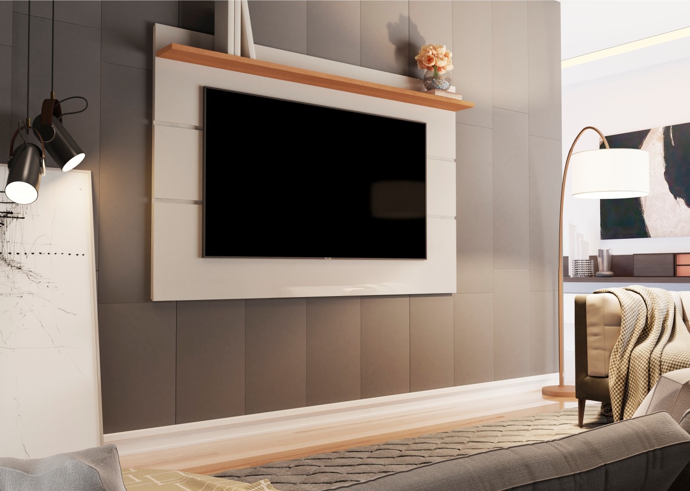 Painel para TV Mirfak 1.6 Off White Nature