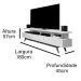 Rack Vivare Wood 1.8 3 Gavetas - Black / Freijó - Germai