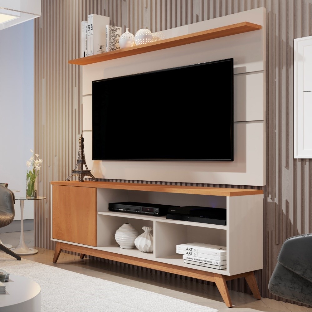 Rack e Painel para TV Canopus Off White Nature