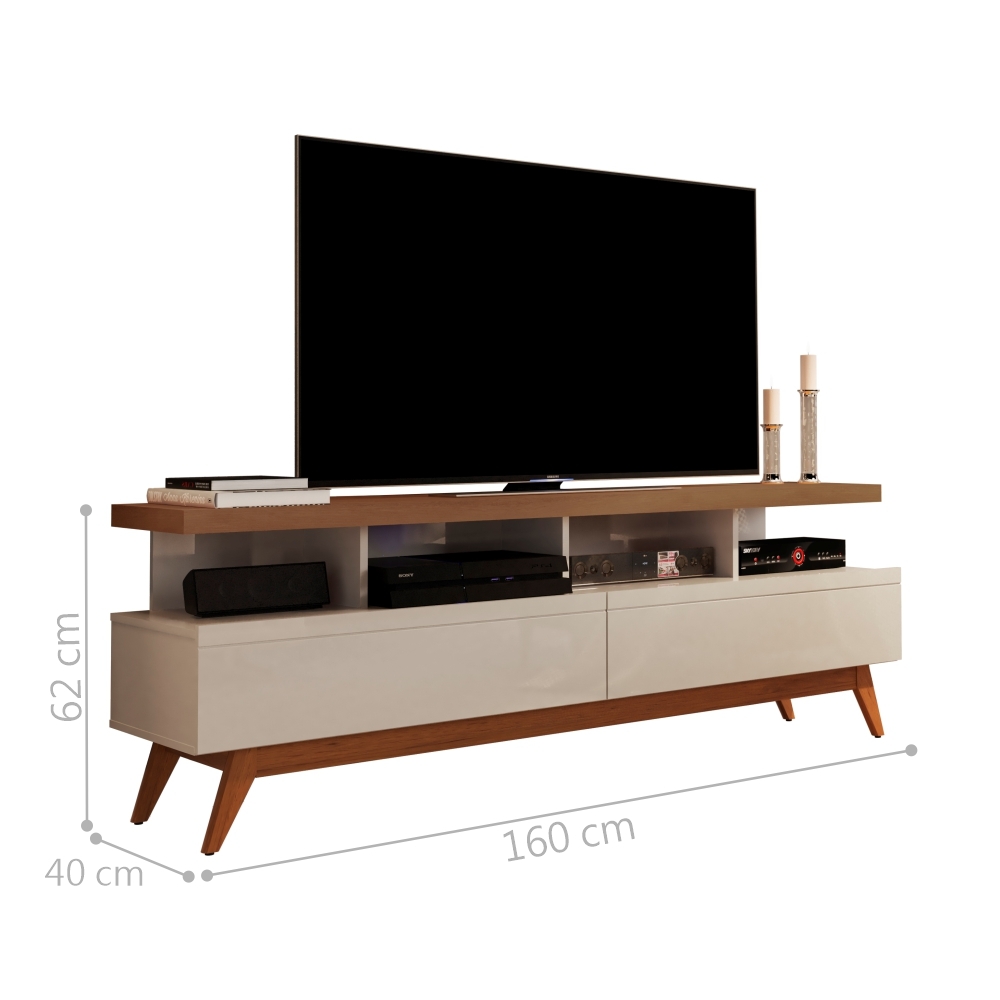 Rack para TV Hamal 1.6 Off White Freijó