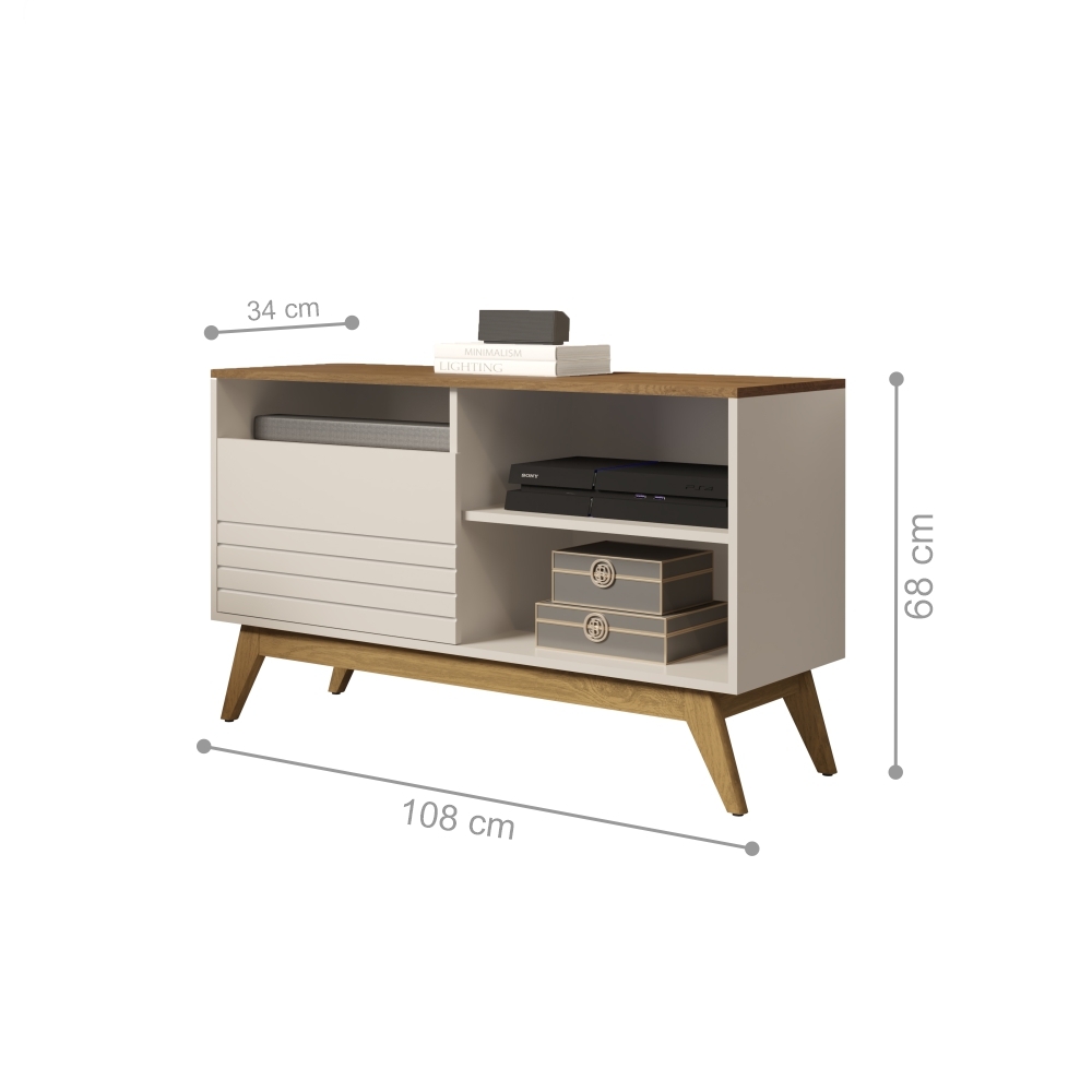 Rack para Tv Bolivia 1 Porta Off White Freijo
