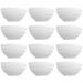12 Bowls de Porcelana Germer 400ml Branco com Relevo Chevron Cumbuca para Petiscos Caldos Sobremesas