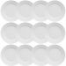 12 Pratos de Sobremesa 21cm Porcelana Relevo Chevron Germer Redondo Branco