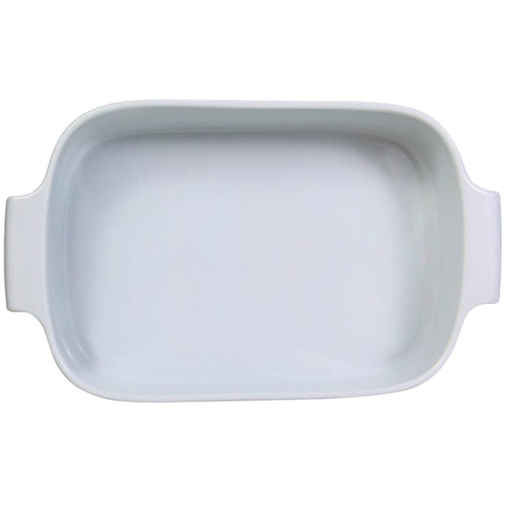 2 Travessas de Porcelana Germer Branca 2,5L 30x21cm Assar e Servir Retangular