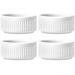 4 Tigelas Ramekins Porcelana Branca Médio Canelado Germer Creme Molho