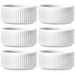 6 Ramekins Tigelas Porcelana 130ml Canelado Germer Branco Molhos Crème Brûlée