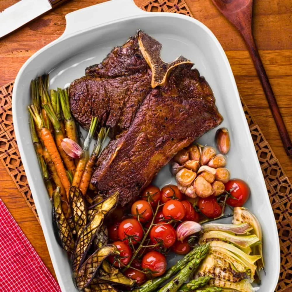 6 Travessas Porcelana Branca 2,5L 30x21cm Germer Restaurantes Buffets Assar e Servir